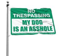 Bar For Man Cave No Trespassing My Dog Is An As-le Flag Cool Garden Flag Home Decor Men (120 x 180 cm)