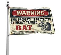 Bar For Man Cave Warning This Property Is Protected by A highly Trained Rat Flag Garden Flags Spring And Summer Funny House Decor (152 x 244 cm)