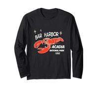Bar Harbor Maine Aragosta Parco Nazionale Acadia Retro Maglia a Manica