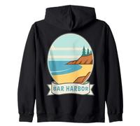 Bar Harbor Maine, Design retrò costiero Felpa con Cappuccio