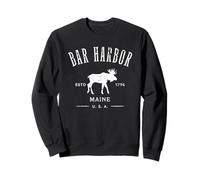 Bar Harbor Maine USA con Alce Distressed Design Souvenir Felpa