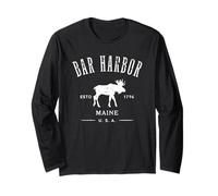 Bar Harbor Maine USA con Alce Distressed Design Souvenir Maglia a Manica