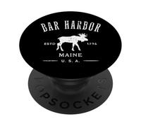 Bar Harbor Maine USA con alce Distressed Design Souvenir PopSockets PopGrip Adesivo