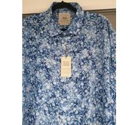 Bar Harbour BX0361 Camicia A Maniche Lunghe Blu Floreale 2XL 3X 4X 5XL