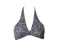 Bar Iii Top Bikini Nero Bianco Con Stampa Leopardo A Collo Alto S