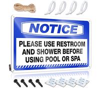 Bar Open Metal Sign Notice Please Use Toilette And Shower Before Using Pool Or Spa Targa in metallo Man Cave Sign Tin Metal Bar Sign Tin Metal Bar Sign (30 x 40 cm)