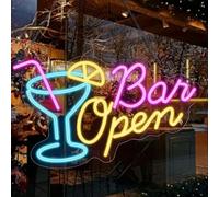 Bar Open Neon Sign, LED Sign Night Light Scritte Cartello Luminoso Con LED Da Bar Scritte Neon Funzionamento USB, Per Nightclub Club Bistrò Feste Open Sign per Vetrine