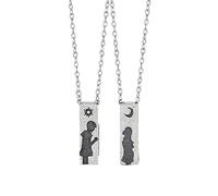 Bar Pendant Necklace,925 European Sun Moon Couple Magnet Necklace Creative Commemorative Jewelry Girlfriend Gift/1 Pair