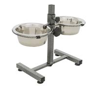 Trixie Doppia Mangiatoia E Bevitore Con Supporto Regolabile Nero 15 Cm