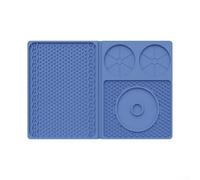 Bar professionale per corridore Mat Silicone per protezione contro le fuoriuscite con sezione di bordo in vetro - Tappetino da cucina 26x20cm (blu scuro)
