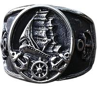 Bar Rot Nordic Barca a vela Pirata Anello Per Gli Uomini In Acciaio Inox Biker Anello Vichingo Uomini Donne Bussola Ancoraggio Anelli Regalo Gioielli Moda, Acciaio inossidabile, Nessuna pietra