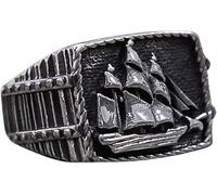 Bar Rot Vintage Pirata Barca A Vela Anello Vichingo Da Uomo In Acciaio Inox Biker Anello Cool Maschio Gotico Marinaio Amuleto Gioielli, Metallo, Nessuna pietra preziosa