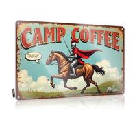 Bar Rules Sign Camp Coffee: A Knight'S Quest For The Perfect Brew Targa in metallo vintage divertente (20 x 30 cm)