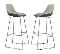 Bar Stool Industrial Farmhouse Barstool with PP Seat, Cafe Pub Kitchen Counter Dining Room Breakfast Bar Chair (White-2ps)