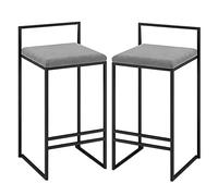 Bar Stool Industrial Farmhouse Barstool with PP Seat, Cafe Pub Kitchen Counter Dining Room Breakfast Bar Chair (White-2ps)