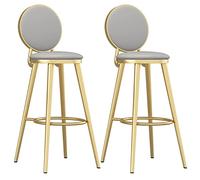 Bar Stool Industrial Farmhouse Barstool with PP Seat, Cafe Pub Kitchen Counter Dining Room Breakfast Bar Chair (White-2ps)