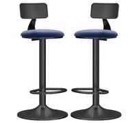 Bar Stool Industrial Farmhouse Barstool with PP Seat, Cafe Pub Kitchen Counter Dining Room Breakfast Bar Chair (White-2ps)