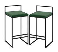 Bar Stool Industrial Farmhouse Barstool with PP Seat, Cafe Pub Kitchen Counter Dining Room Breakfast Bar Chair (White-2ps)