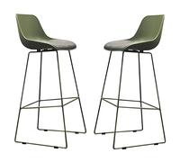 Bar Stool Industrial Farmhouse Barstool with PP Seat, Cafe Pub Kitchen Counter Dining Room Breakfast Bar Chair (White-2ps)