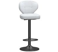 Bar Stool Industrial Farmhouse Barstool with PP Seat, Cafe Pub Kitchen Counter Dining Room Breakfast Bar Chair (White-2ps)