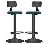 Bar Stool Industrial Farmhouse Barstool with PP Seat, Cafe Pub Kitchen Counter Dining Room Breakfast Bar Chair (White-2ps)