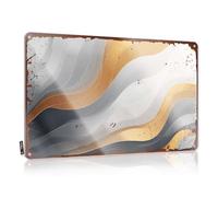 Bar Stuff For Man Cave Abstract Wave Layers: A Textured Art Composition Targa in latta Vintage Decor Retro Targa in latta (20 x 30 cm)