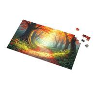 Bar Stuff For Man Cave Autumnal Pathway In The Enchanted Forest Picture Puzzle Divertente Cartello Metallo Stagno Decorativo (300PCS)
