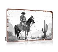 Bar Stuff For Man Cave Roping In The Wild West: A Cowboy'S Tale Targa in latta vintage Decor Retro Targa in latta (20 x 30 cm)