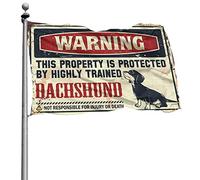 Bar Stuff For Man Cave Warning This Property Is Protected by A highly Trained Bassotto Flag Funny Room Flags for Bedroom Funny (120 x 180 cm)