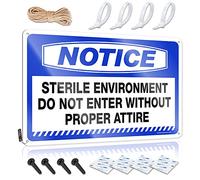Bar Stuff Ideas Farmhouse Signs - Notice Sterile Environment Do Not Enter Without Proper Attire Patriottico Wall Art in metallo pronto da appendere per il montaggio (20 x 30 cm)