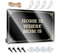 Bar Stuff Weathered Funny Wall Art - Home is Where Mom Is Rustic Wall Art Soft Area facile da appendere per casa (20 x 30 cm)