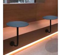 Bar Table Round Bistro Pub Table, Dining Pub Bar Table for Kitchen Breakfast, Indoor End Table for Coffee Cocktail, Wall Mounted Drink Table L-Type Sofa Side Table(40x40x45cm)