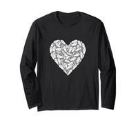 Bara a Forma di Cuore Love Gothic Dark Art Maglia a Manica