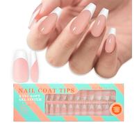 Bara Media Nude Punte Gel Punte Unghie Francesi-15 Taglie 150Pz Pre-Primer&Base Coat&Color Gels Punte Unghie Francesi, Punte per unghie finte fai da te per l'allungamento delle unghie