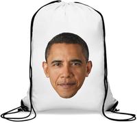 Barack Obama 2009 Face Gym Sack - Sacca con chiusura a cordoncino, colore: Bianco