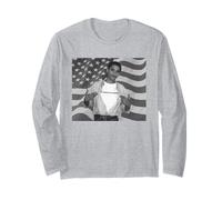 Barack Obama Retro Vintage Giovane Obama College Maglia a Manica