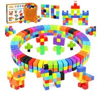 BARAKYEG Blocchi Magnetici per Bambini,80 Pezzi 10 Colori con Borsa di Stoccaggio,Blocchi da Costruzione Creativi 3D,Gioco Educativo per Sviluppare Immaginazione e Abilità Motorie per Bambini 3+ Anni