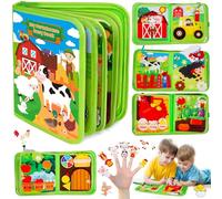 BARAKYEG Busy Board per Bambini,Libro Montessori Interattivo 1 Anno,Quiet Book Sensoriale Educativo,Giochi Montessori 1 2 3 4 5 Anni,Pannello di Feltro attività,Valigetta Didattici Regalo Bimbo Bimba
