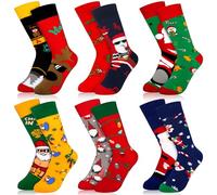 BARAKYEG Calze Natalizie,6 Paia Calzini Invernali,Calzinis Donna,Calzini di Natale,Graziosi Calze Donna,calze di natale,Babbo Natales,calzes divertenti Motivo Natalizo,Traspirante,Taglia37-44