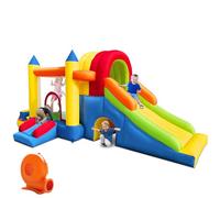 Baralir Castello gonfiabile per bambini con Blower, multifunzione 8 in 1, rete di sicurezza, per interni ed esterni, colorato e stabile