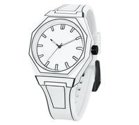 BARAMON Orologi da uomo alla moda Sketch Anime Series Quarzo Analogico Orologio Elegante Creativo Minimalista Casual Uomo Orologio Da Polso Impermeabile Sport Silicone Band, Bianco 1