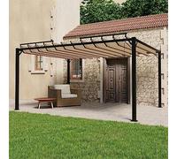 BaraSh Pergolato a Lamelle 3x4m Grigio Talpa Tessuto e Alluminio,Casa e Giardino,Prato e Giardino,Vita all'aperto,Strutture da Esterno,Baldacchini e Gazebo(SPU:313928)