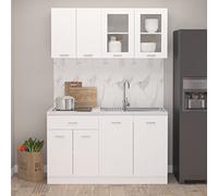 BaraSh Set Armadi da Cucina 4 pz Bianco in Truciolato,Set Armadi da Cucina,Mobili Arredi Salvaspazio(SPU:3067655)