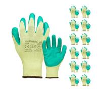 Baratec 12 guanti da lavoro con rivestimento in lattice, per uomo e donna, ideali per giardinaggio, manipolazione, produzione, agricoltura, edilizia e costruzione, taglia XL