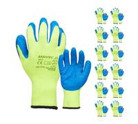 Baratec 12 guanti da lavoro resistenti con rivestimento in lattice termico, per uomo e donna, per conservazione a freddo, manipolazione, agricoltura, edilizia e costruzione, XL, blu e giallo