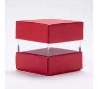 BARATTI 12 Scatoline Regalo Trasparenti in Plexiglass con Coperchio, Eleganti Confezioni Porta Confetti, Bomboniere, Oggetti Ideali Per Comunione, Laurea, Cresima, Compleanno - 5x5x5 cm (Rosso)