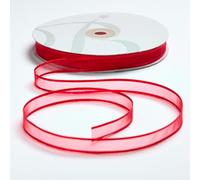 BARATTI Nastro in Organza con Bordo in Raso 12mm X 50 metri, per Artigianato, Natale, Decorazioni, Adatto Per confezionare Regali, Feste di Compleanno, Matrimoni, Bomboniere (Rosso)