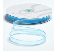 BARATTI Nastro in Organza con Bordo in Raso 12mm X 50 metri, per Artigianato, Natale, Decorazioni, Adatto Per confezionare Regali, Feste di Compleanno, Matrimoni, Bomboniere (Celeste)