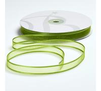 BARATTI Nastro in Organza con Bordo in Raso 12mm X 50 metri, per Artigianato, Natale, Decorazioni, Adatto Per confezionare Regali, Feste di Compleanno, Matrimoni, Bomboniere (Verde)