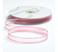 BARATTI Nastro in Organza con Bordo in Raso 12mm X 50 metri, per Artigianato, Natale, Decorazioni, Adatto Per confezionare Regali, Feste di Compleanno, Matrimoni, Bomboniere (Rosa Antico)